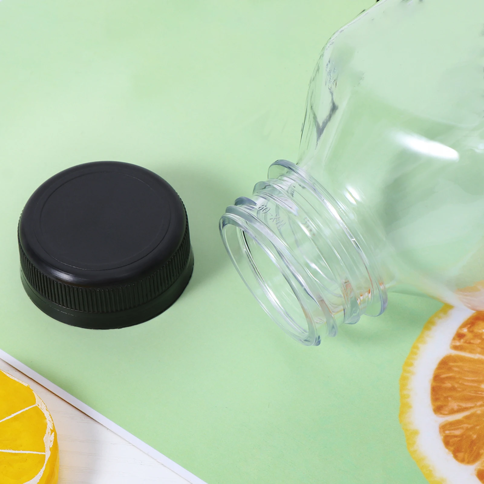 

8pcs Beverage Storage Bottles Drink Containers Crystal Clear PET Plastic Reusable Water Juice Favor Jars Empty Bottle