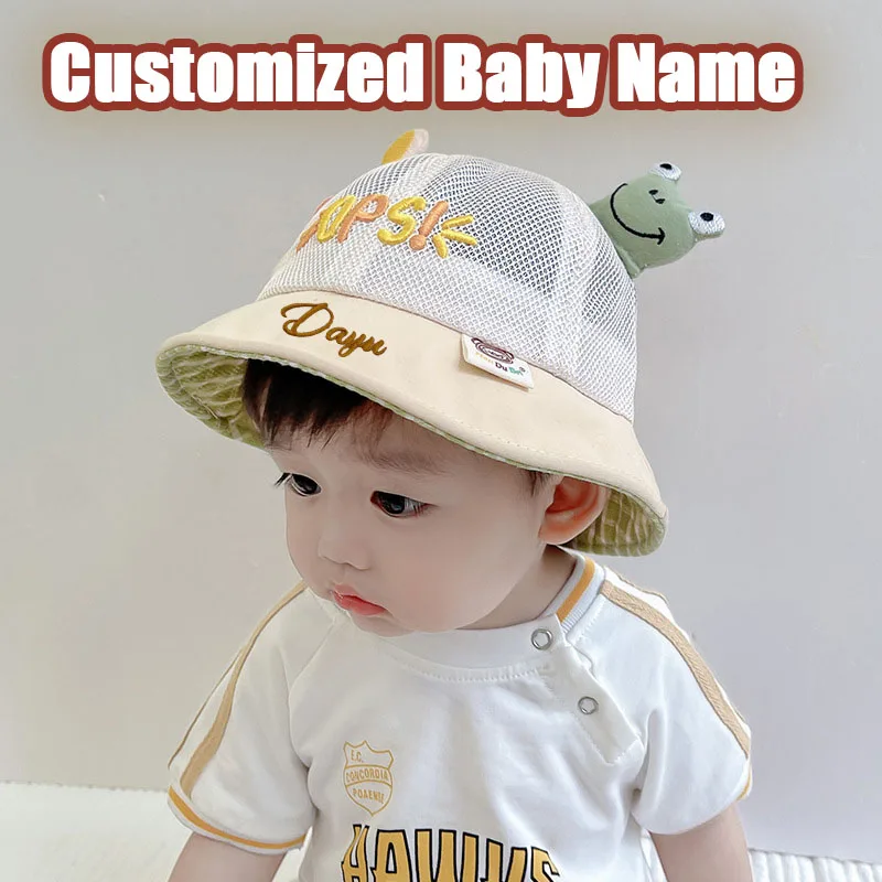 

Baby Bucket Hat for Kids Spring Outdoor Boys Girls Sun Hat Summer Cute Frog Toddler Children Fisherman Cap Cotton Panama Bonnet