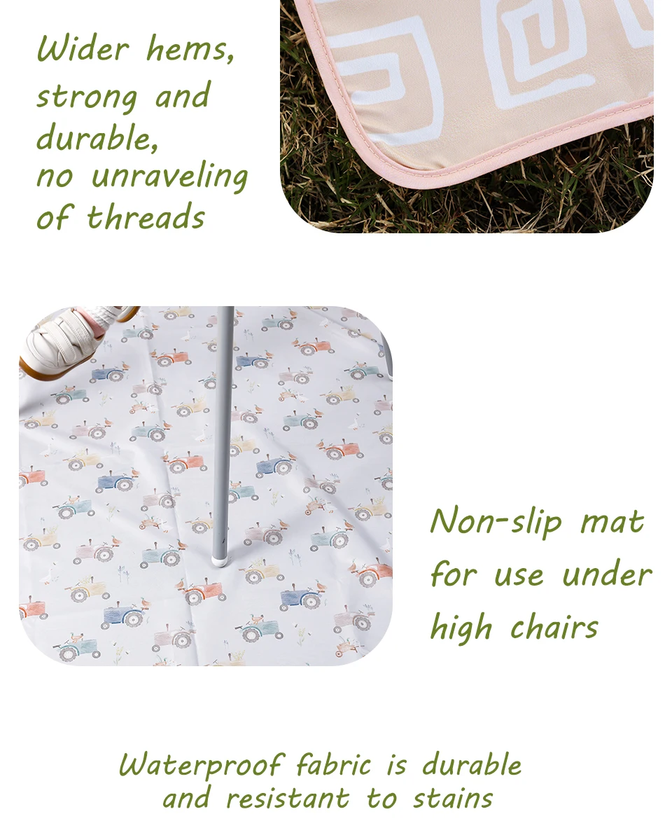 Elinfant 1 Stück Baby-Hochstuhl-Spritzer-Matte, tragbare Baby-Esszimmerstuhl-Matte, wasserdichte Spill-Matte, rutschfester Bodenschutz, Spritzmatte – Detail 7