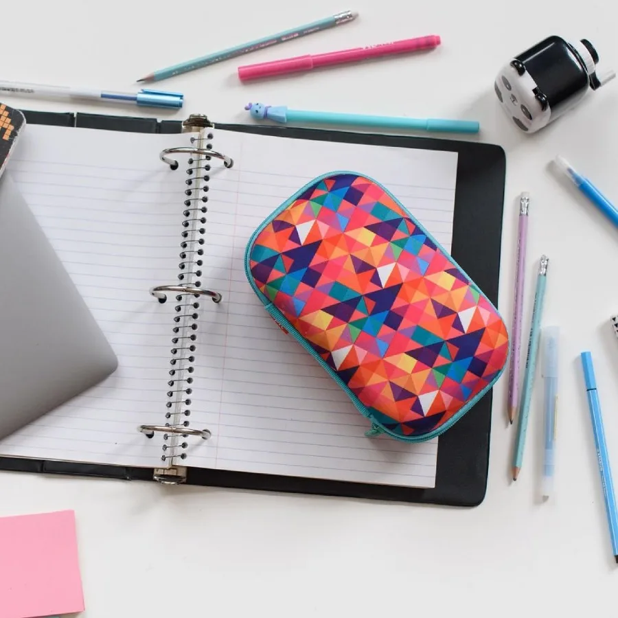 Estojo de lápis colorido de grande capacidade - para organizador de estudantes de meninos e meninas da escola