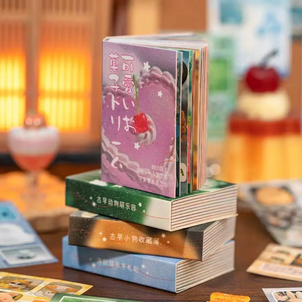 

Мини-книга наклеек Time Cute Things: 54 штуки, в стиле Ancient Bean Books, с милыми животными, для DIY-коллажей и декора мобильных телефонов