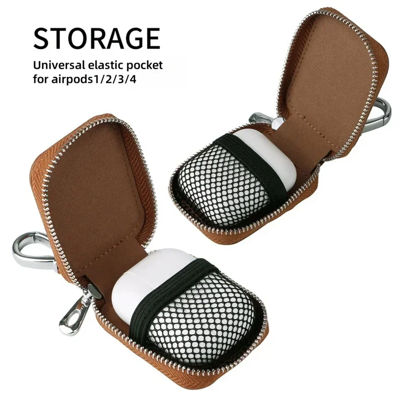 مناسبة لأجهزة Apple Airpods 1 2 3 4 Pro Pro 2 حافظة واقية لسماعات الأذن حافظة جلدية إصدار عالمي مع مشبك معدني