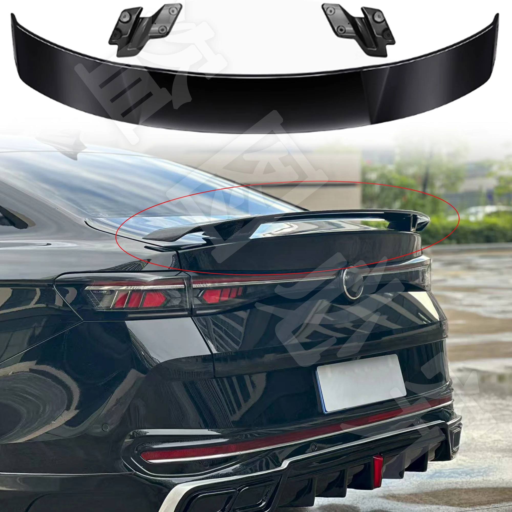 Para volkswagen passat b9/magotan 2024 2025 mk-estilo corpo kit spoiler asa sedan preto brilhante/abs tuning acessórios exteriores