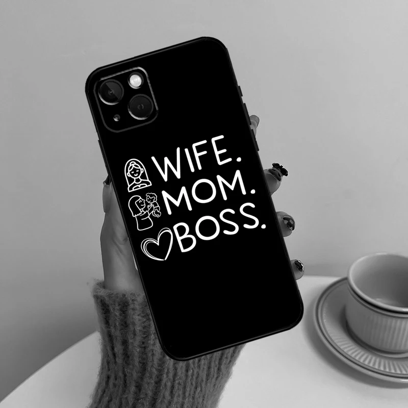 زوجة أمي بوس جراب هاتف آيفون 15 برو ماكس 14 13 12 11 16 برو ماكس ميني XR 15 16 زائد 16e غطاء فوندا