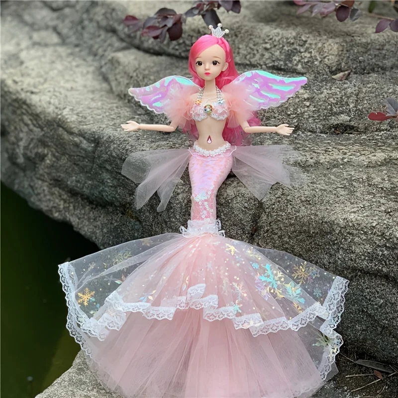 Creativo colorato sirena bambola arcobaleno principessa giocattolo nuove bambini finta casa da gioco vestire giocattolo regalo di compleanno per ragazze