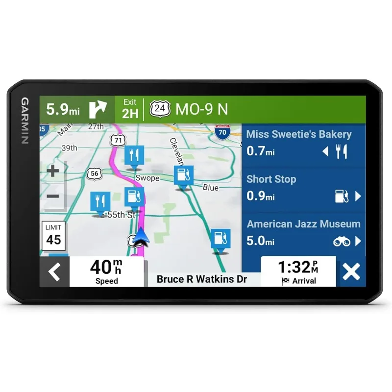 DriveCam™ 76, Large, Easy-to-Read 7” GPS car Navigator, Built-in Dash Cam, Automatic Incident Detection,