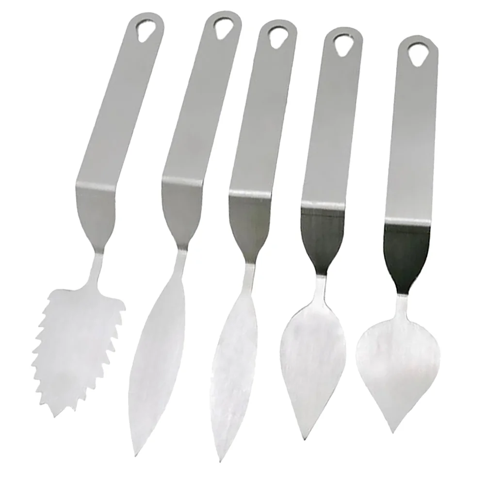 

5 Pcs Mousse Cake Baking Tool Chocolate Molds Modeling Leaf Spatula Puck