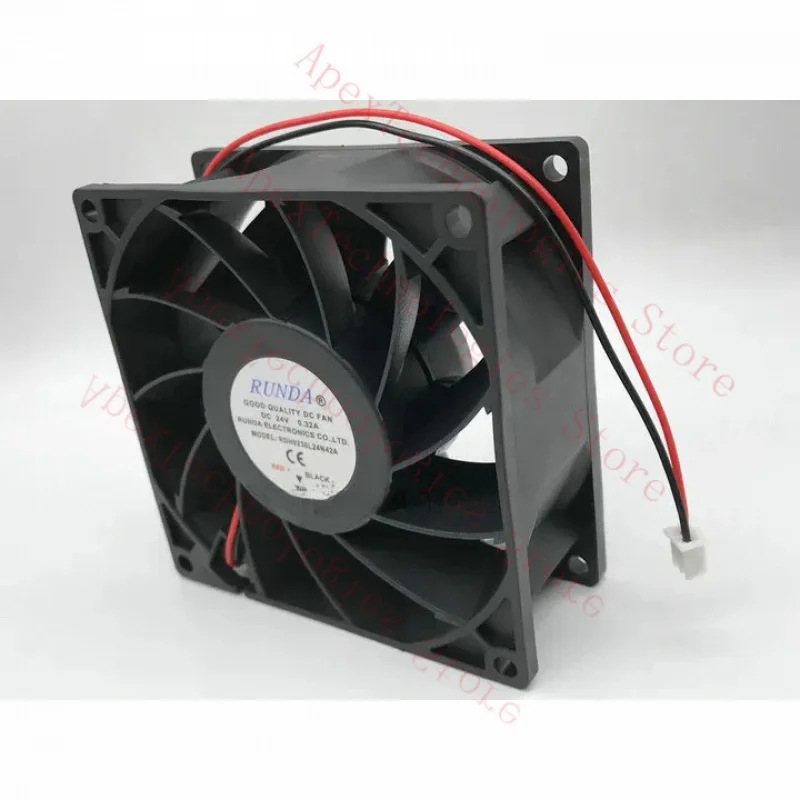 z RUNDA RDH9238L24N42A 24V 0.32A 92x92x38mm Ventilador de refrigeración de 2 cables 90 mm
