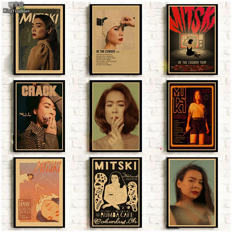 

Hip Hop Mitski Poster Vintage Kraft Paper High Quality Home Room Cartoon Art Print Wall Sticker Decoration Painting