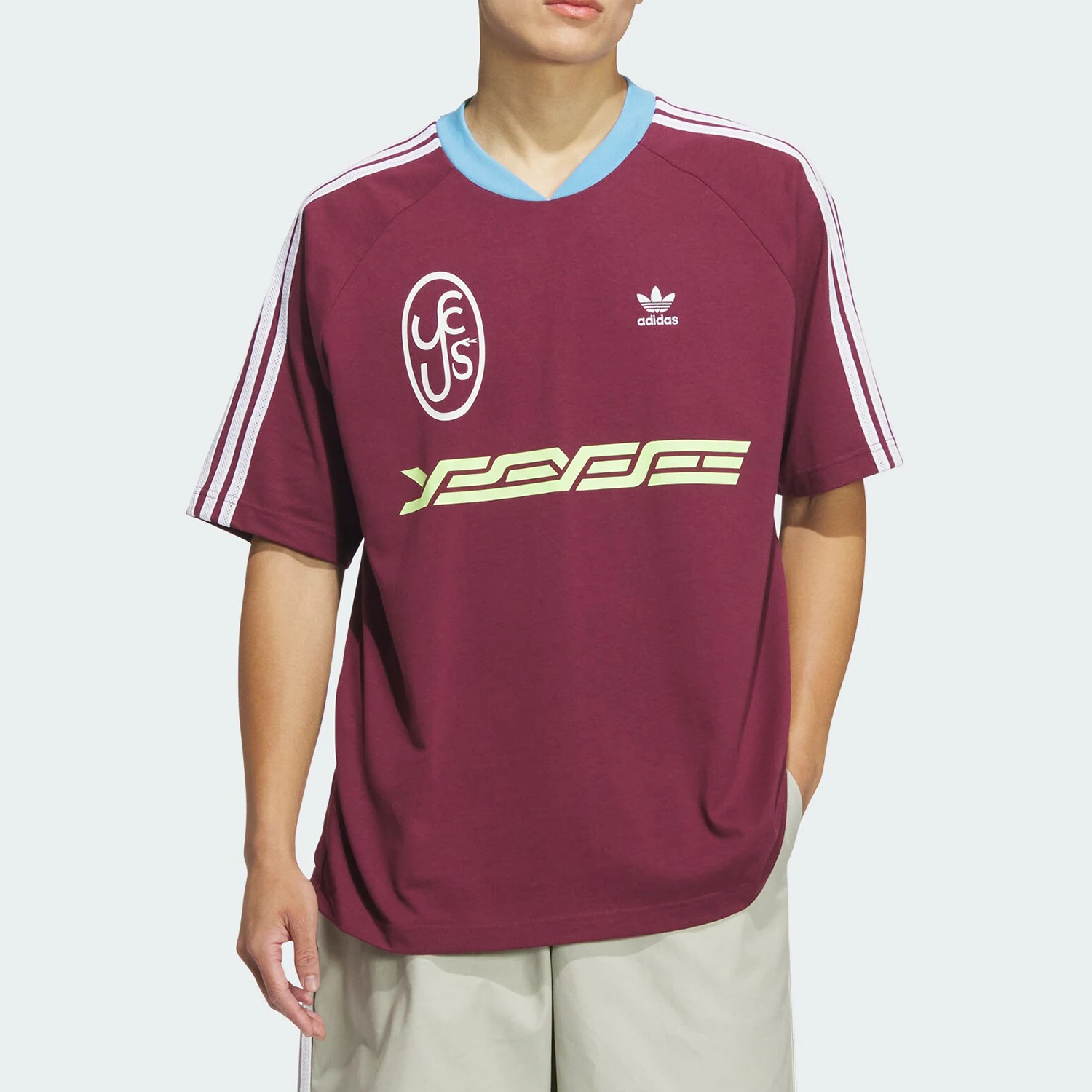 

Adidas genuine Three Stripes Men's Retro Loose Sport Short Sleeve T-shirt JN5821