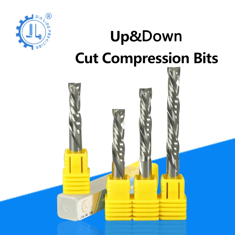 Two Flutes Up&Down Compression Router Bit CNC Milling Cutter 2 Spiral Up And Down Cut Bit