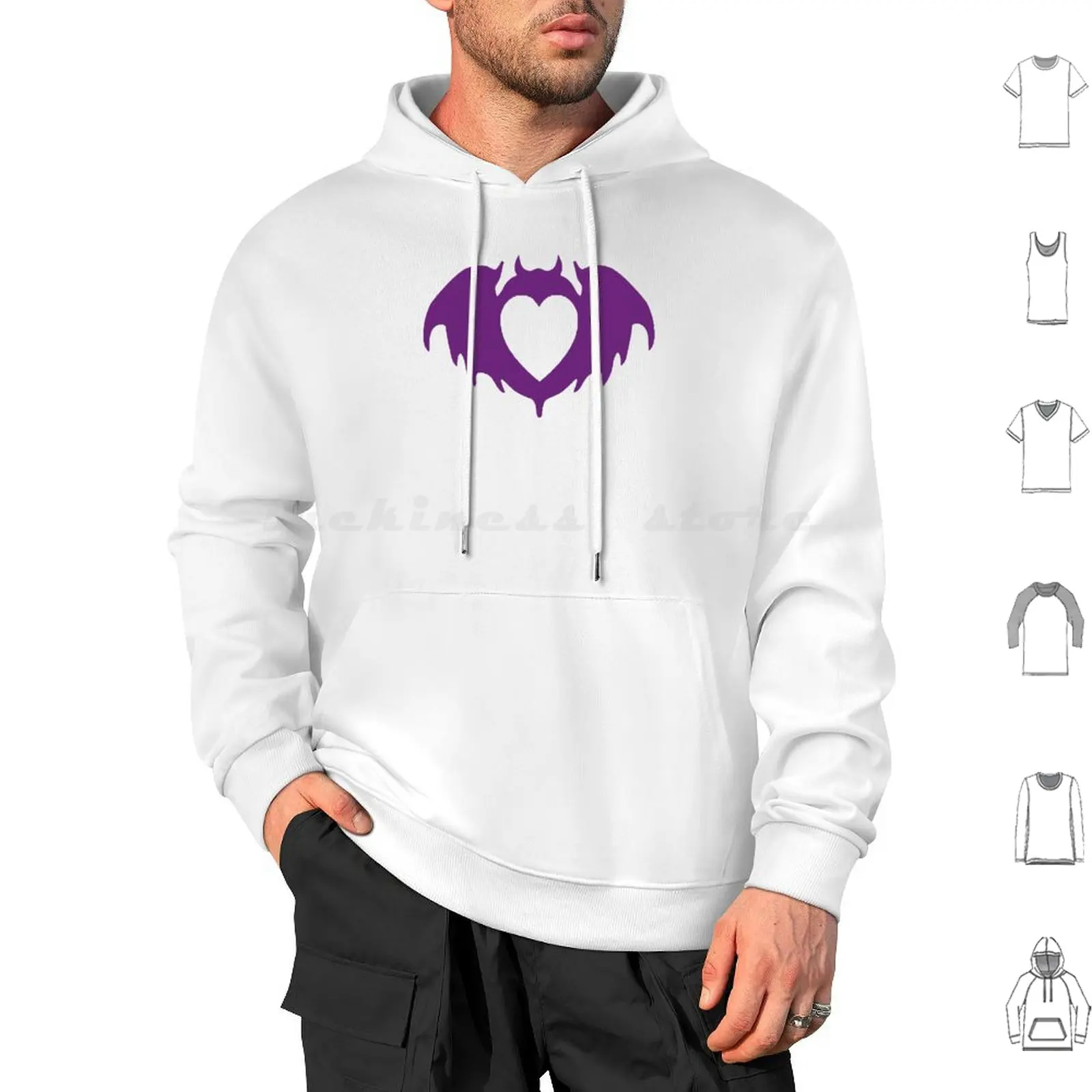 Clandestine Bat Heart-Purple Hoodie cotton Long Sleeve Clandestine Industries Clandestine Industries Bat Heart Pete Wentz