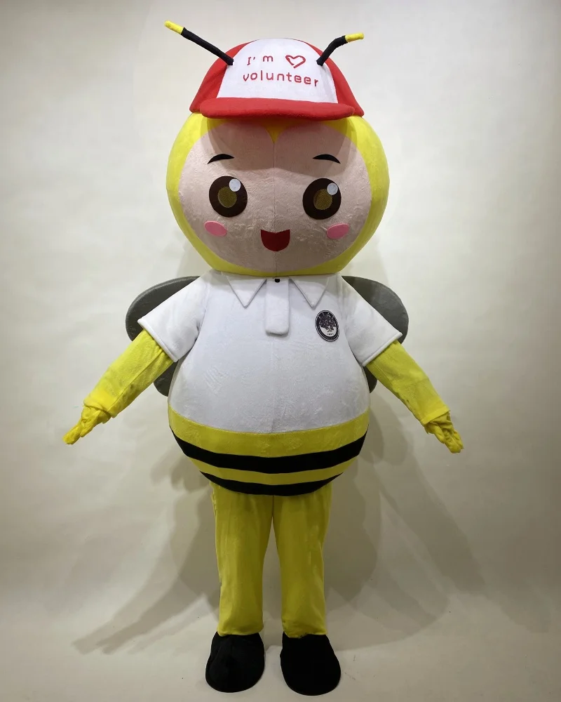 Bee Mascotte Cosplay Kostuum Pluche Cartoon Volwassen Fancy Dress Halloween Reclame Carnaval Party Suits Wandelprestaties Props