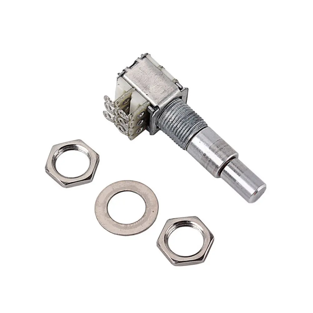 B50k Bass Potentiometer Stacked Concentric Center Detent Professional Guitar Audio Tone Volume Replacement Upgrade