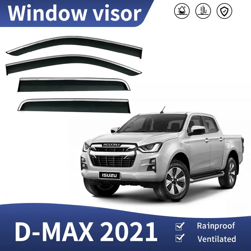 For Suzuki D-MAX Pickup 2002-2021+ Car Window Visor Awning Shelters Windshield Side Window Rain Sun Shade Auto Accessories