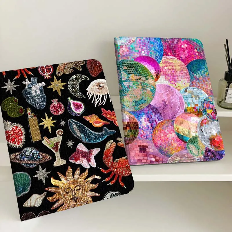 

Cartoon Ocean Animal Patch Tablet Case For Samsung Tab Galaxy S6 S11 A A7 A8 A9 A11 10.1 10.4 10.5 Plus Lite Gift