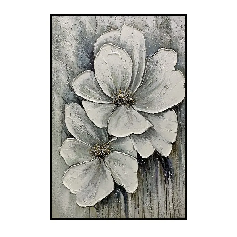 Hand-painted entrance decorative painting, modern simple living room background wall dining room light luxury hanging painting