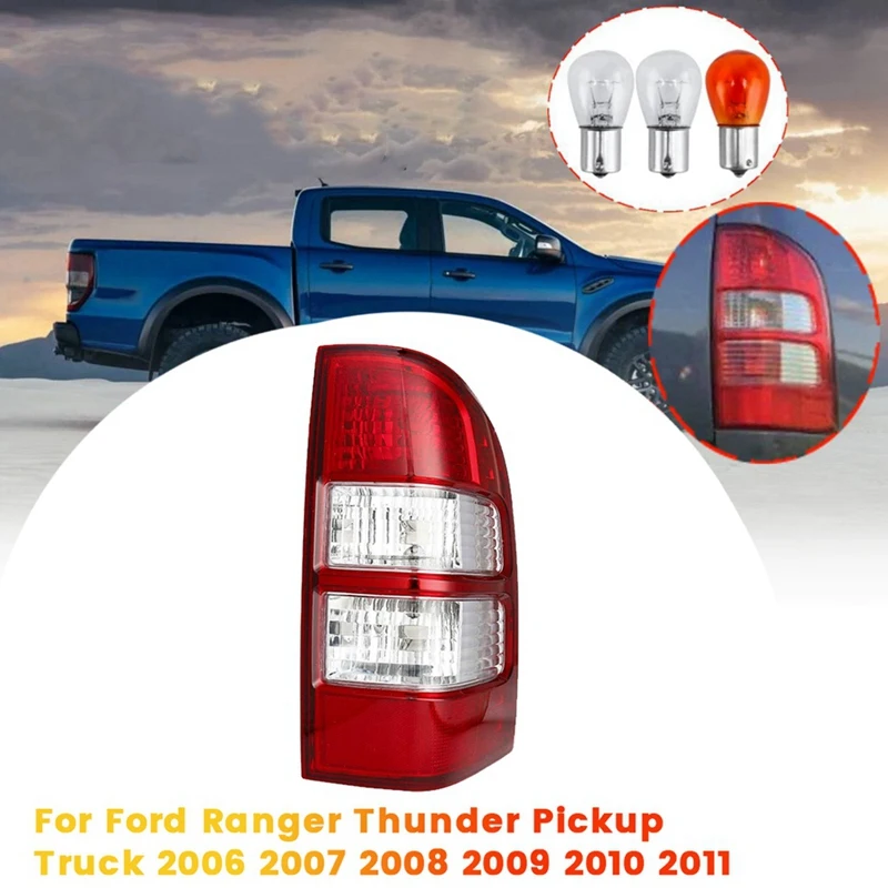 1Pair Car Rear Tail Light Brake Lamp W/Bulb For Ford Ranger Thunder Pickup Truck 2006-2011 Rear Brake Taillight Assembly