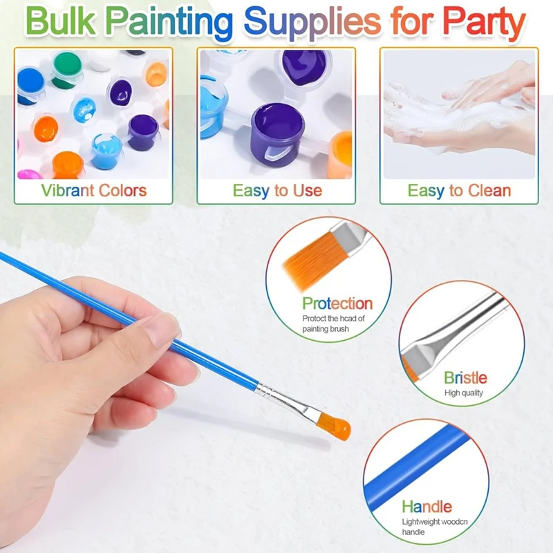 NEW-Mini Acrylic Paint Set For Crafts, 12 Colors Individual Clay Paint Craft Acrylic For Birthday Partysip & Paint Night