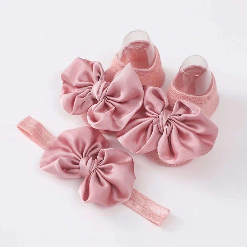 New Baby Sweet Girl Princess Headbands Socks Set Lace Flower Newborn Baby Headbands Bow Elasitc Hair Bands Hair Accessories