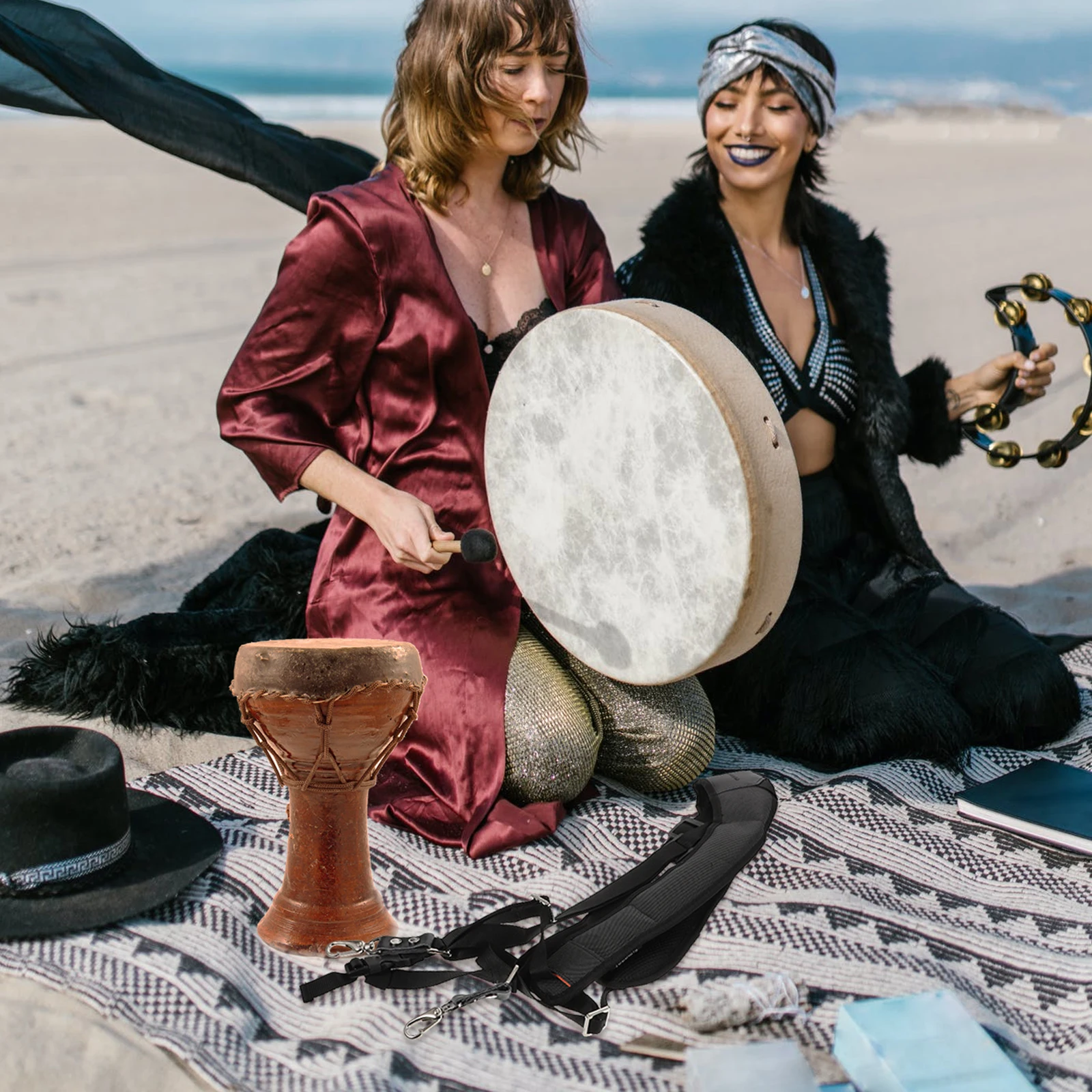 

1Pcs Adjustable Djembe Strap Comfortable Durable Portable Shoulder Strap for African Drum Tambourine African Drum Belt