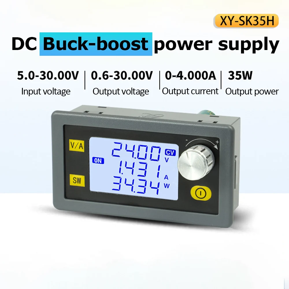 

SK35H SK80H 4A/5A 35/80W DC DC Buck Boost Converter CC CV 0.5-30V 5V 6V 12V 24V Power Module Adjustable Regulated Power Supply