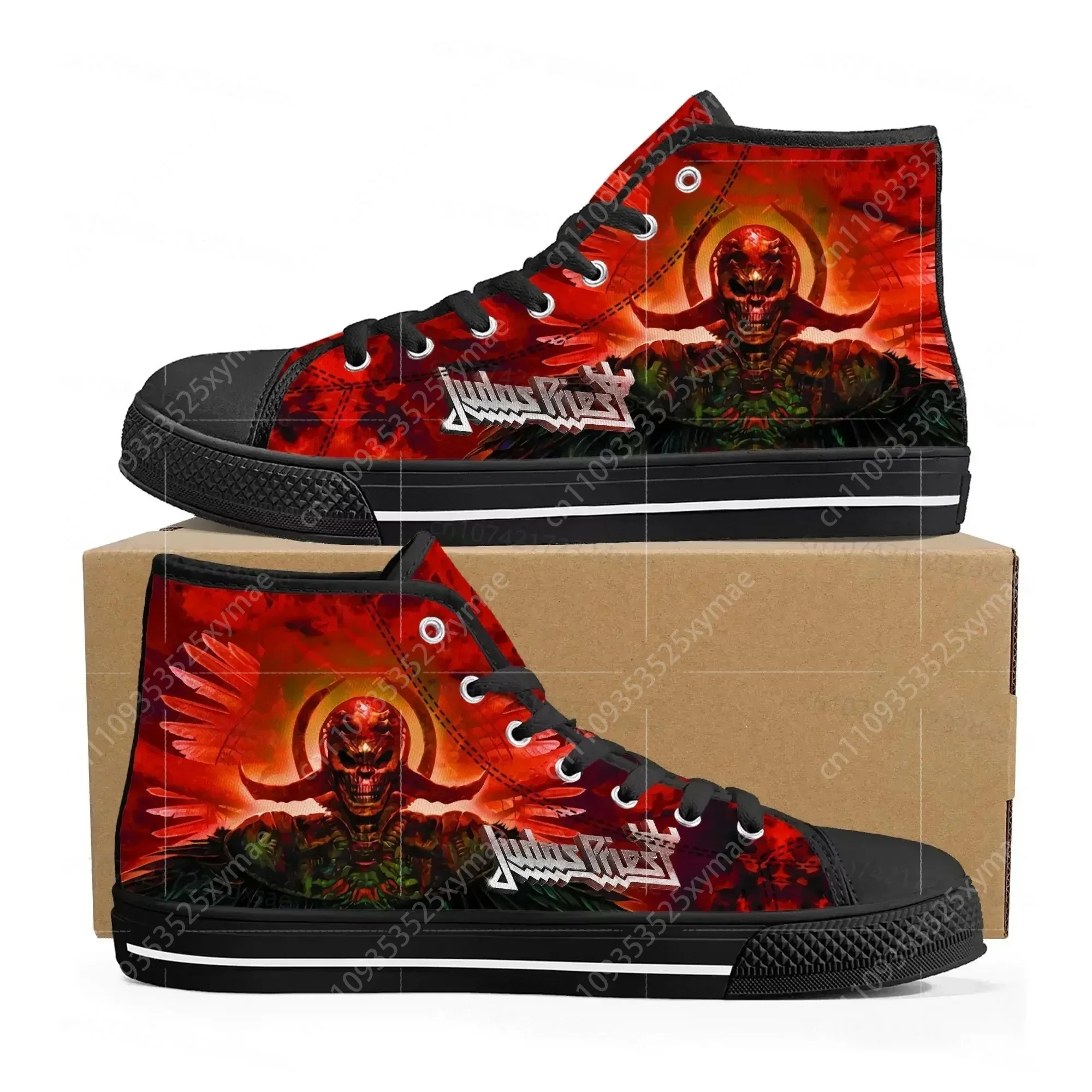 Judas Priest Heavy Metal Rock Band High Top High Quality Sneakers Men Women Teenager Canvas Sneaker Casual Custom Couple Shoes view 4