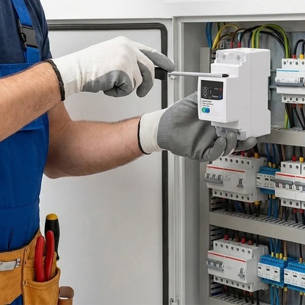 2P 63A Wireless Circuit Breaker with Smart Remote Control Power Monitoring Timer and Overvoltage Undervoltage Protection