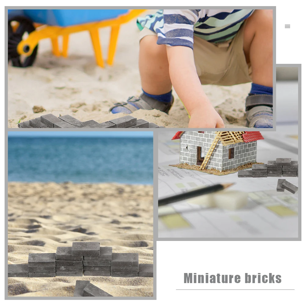 

100pcs Miniature Bricks Sand Table Architecture Crafts Clay Tiny Toy Landscape Dollhouse Accessories Simulated Brick