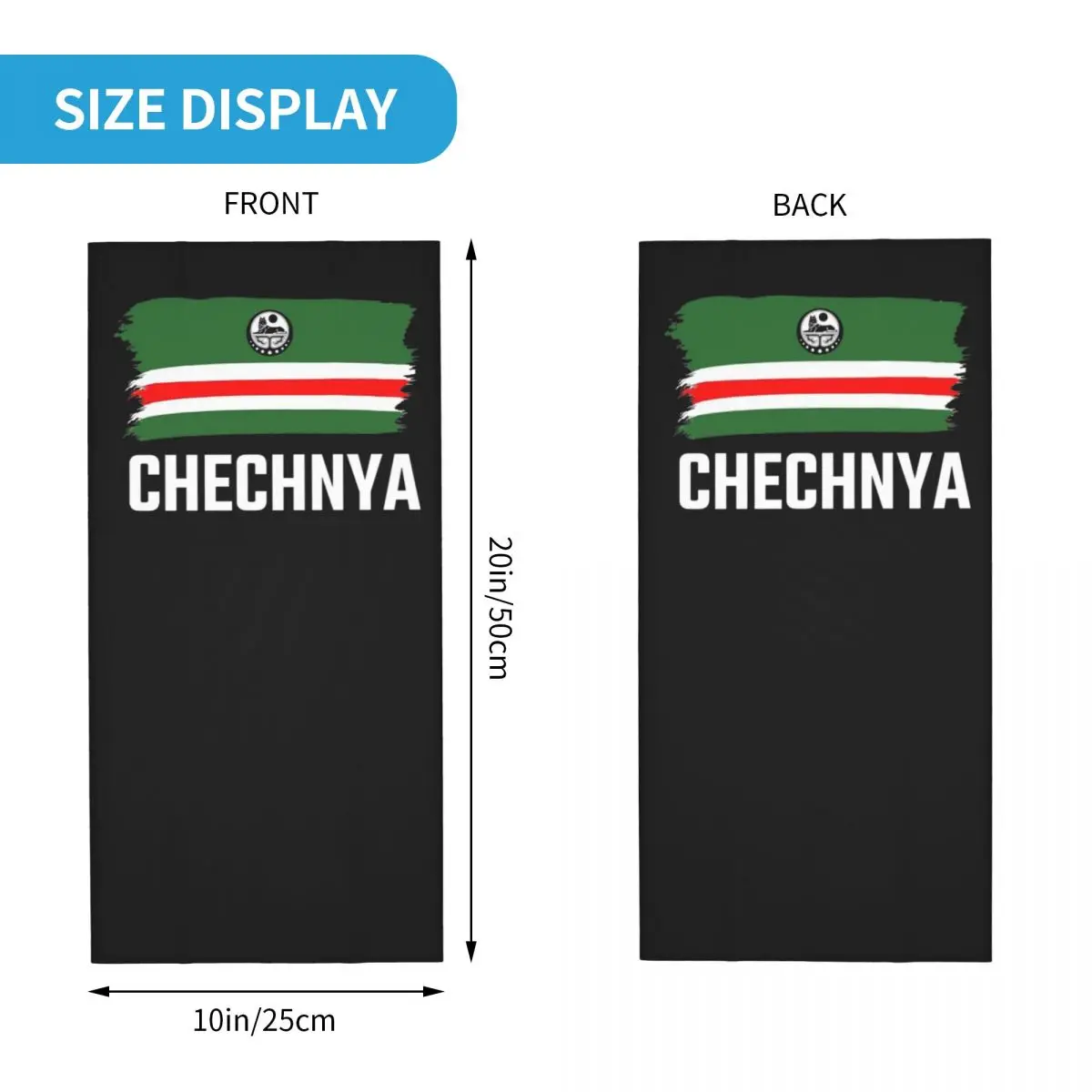 Chechnya Chechen Flag Bandana Neck Cover Printed Balaclavas Face Mask Scarf Multi-use Headwear Fishing for Men Women Windproof