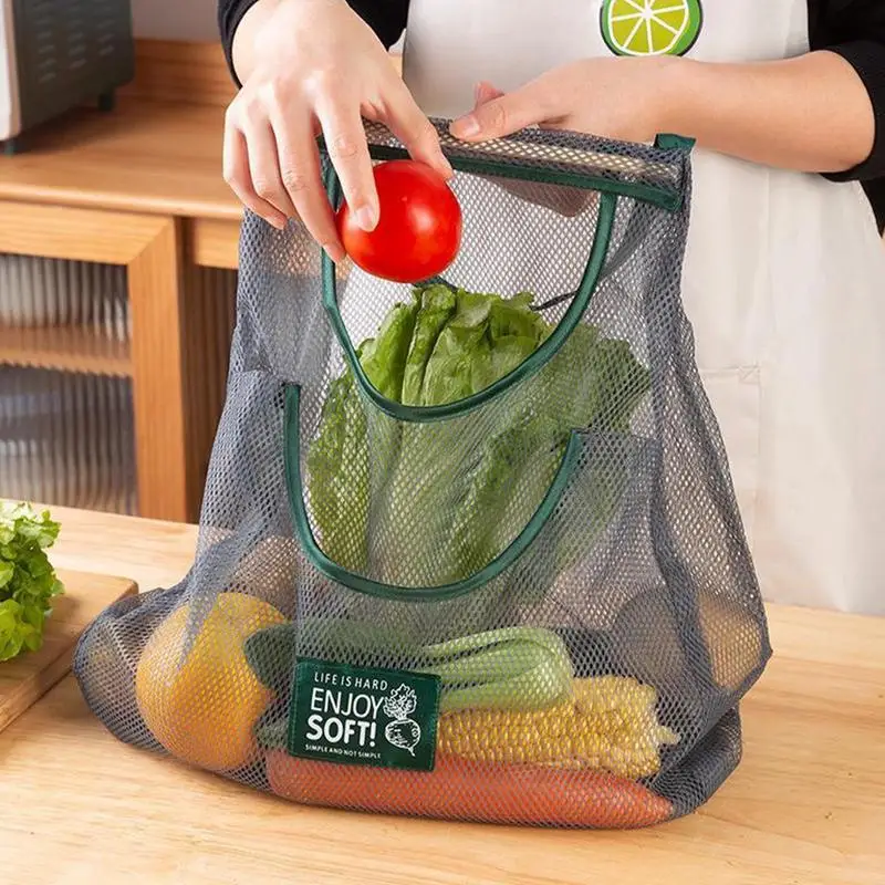 Reusable Produce Bags Reusable Washable Breathable Mesh Storage Bags Grocery Bags for Easy Access Kitchen Storage Enhancement