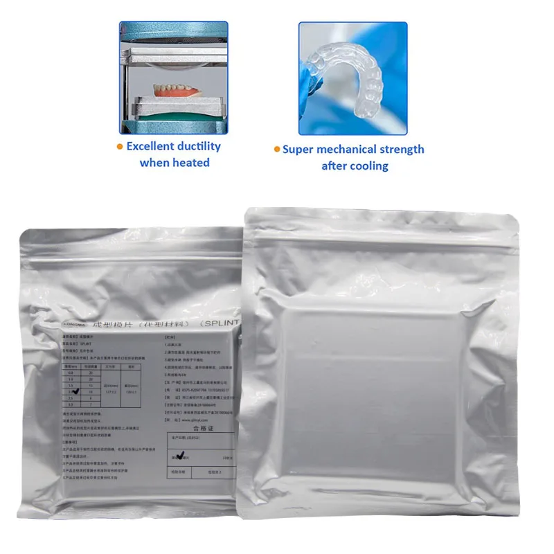 1Bag Dental Lab Splint Thermoforming Materials Sheet Vacuum Forming Hard/Soft Square/RoundDenture Model Retainer Slice Dentist