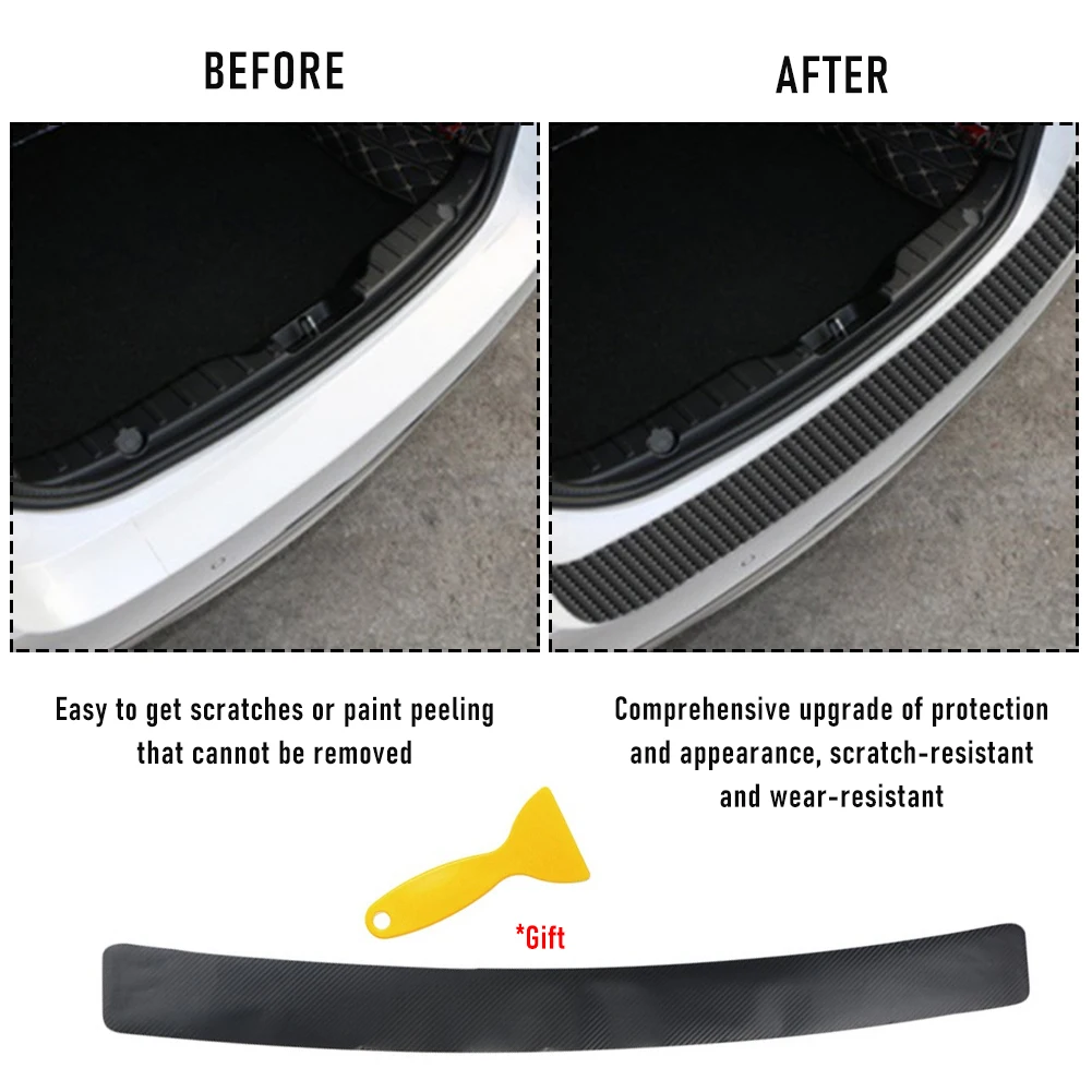 4PCS Car Trunk Guard Plate Rear Bumper Protect Sticker for Skoda Fabia 2 3 Karoq Kodiaq Octavia 3 Superb 2 3 Combi Yeti