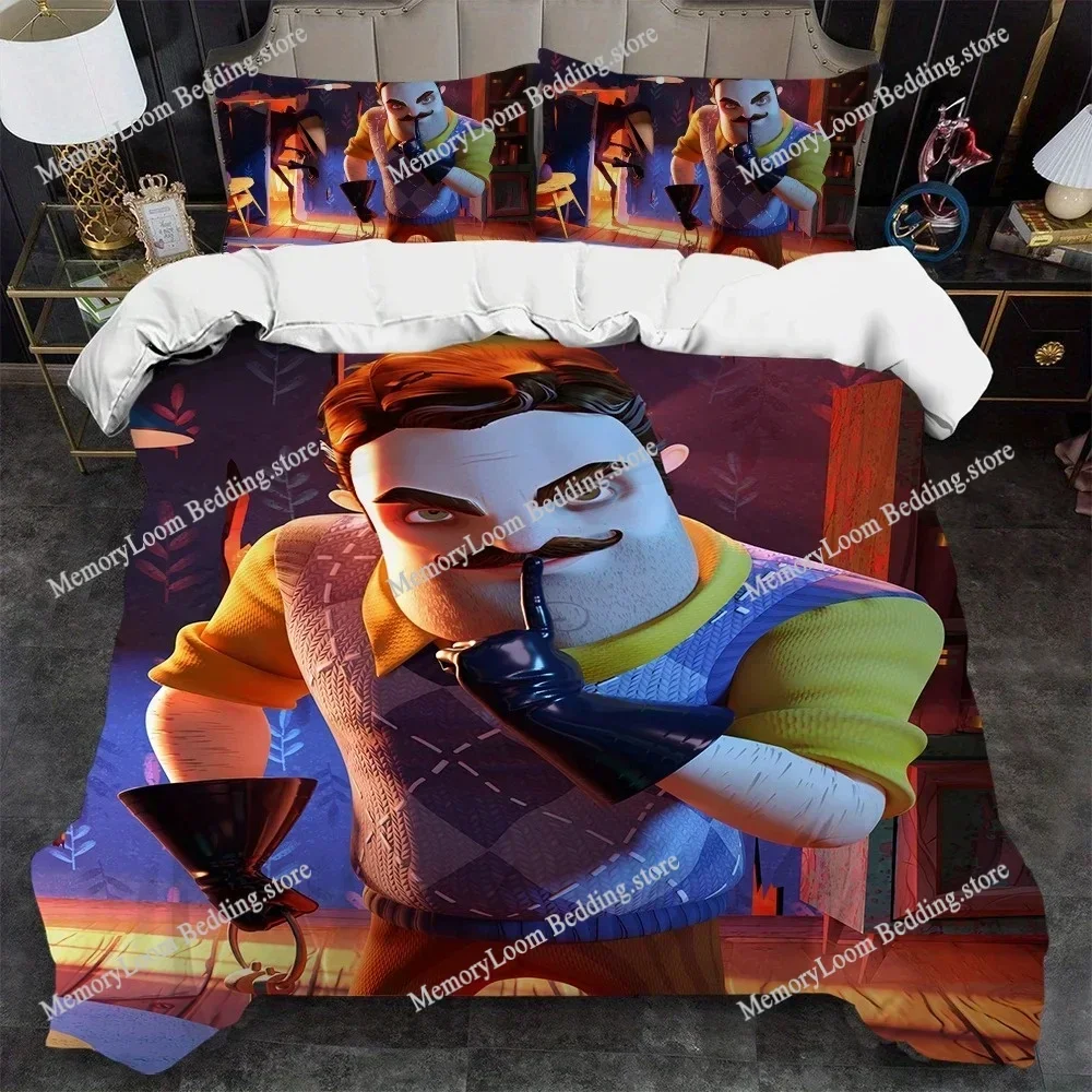 

Классический игровой комплект постельного белья H-Hello N-Neighbor 3: Мягкое хлопковое покрывало для кровати, всесезонное, для студенческого общежития, роскошный подарок 029