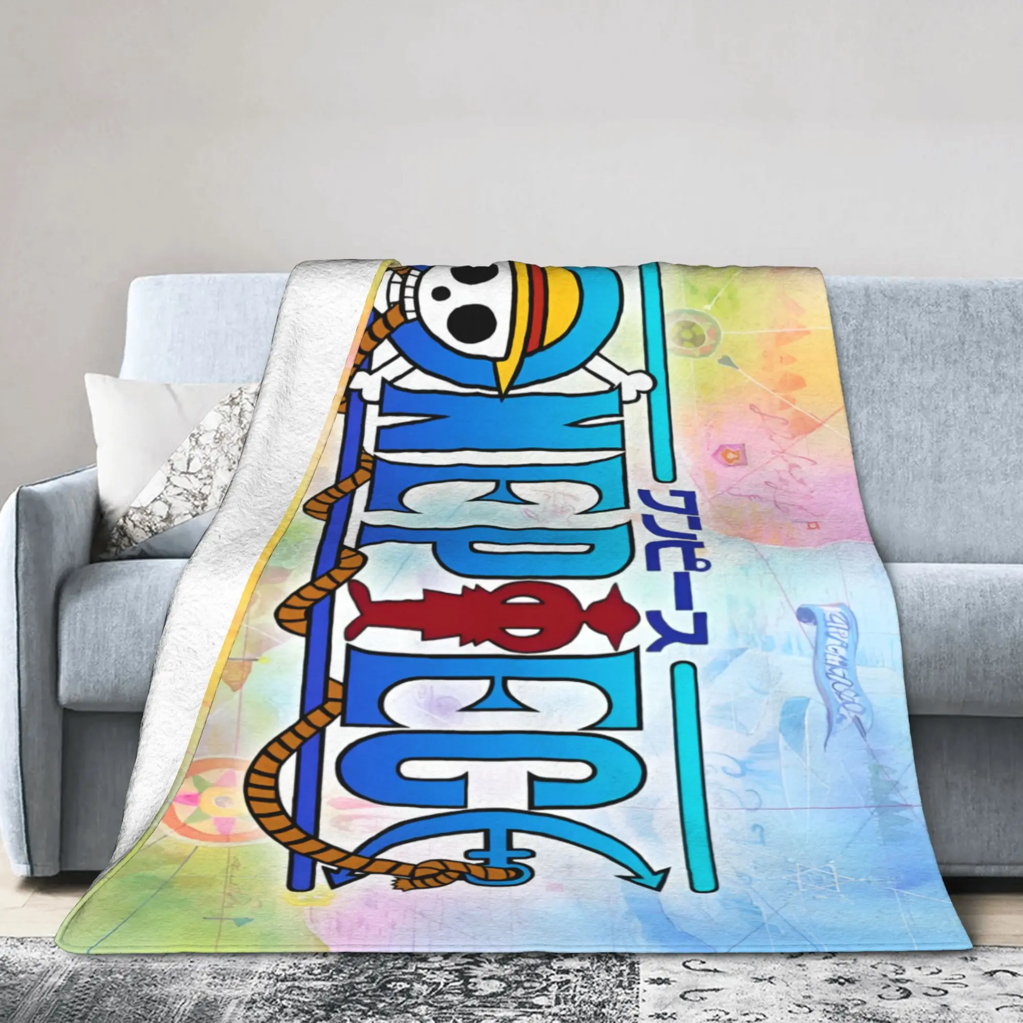 Custom Sofa Fleece Chopper Janpan Anime Throw Blanket Warm Flannel  Blankets for Bedroom Office Sofa Quilt