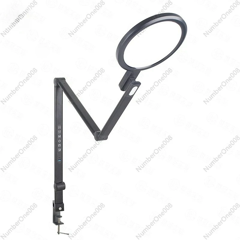 usbポート付き折りたたみ式クリップオンデスクランプ、5色温度＆タイマー、オフィス学習読書用の目に優しいledライト