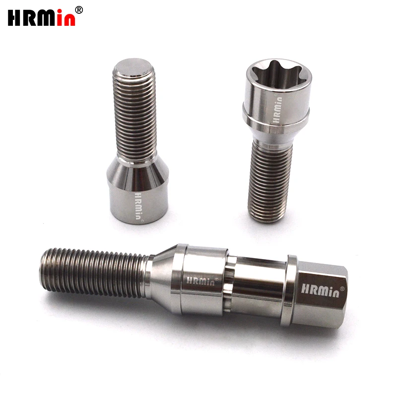 HRMin 10.9grade Gr.5 titanium Cone seat torx head anti-theft wheel bolt titanium bolt M12*1.5*28-45 for BMW Lotus racing car