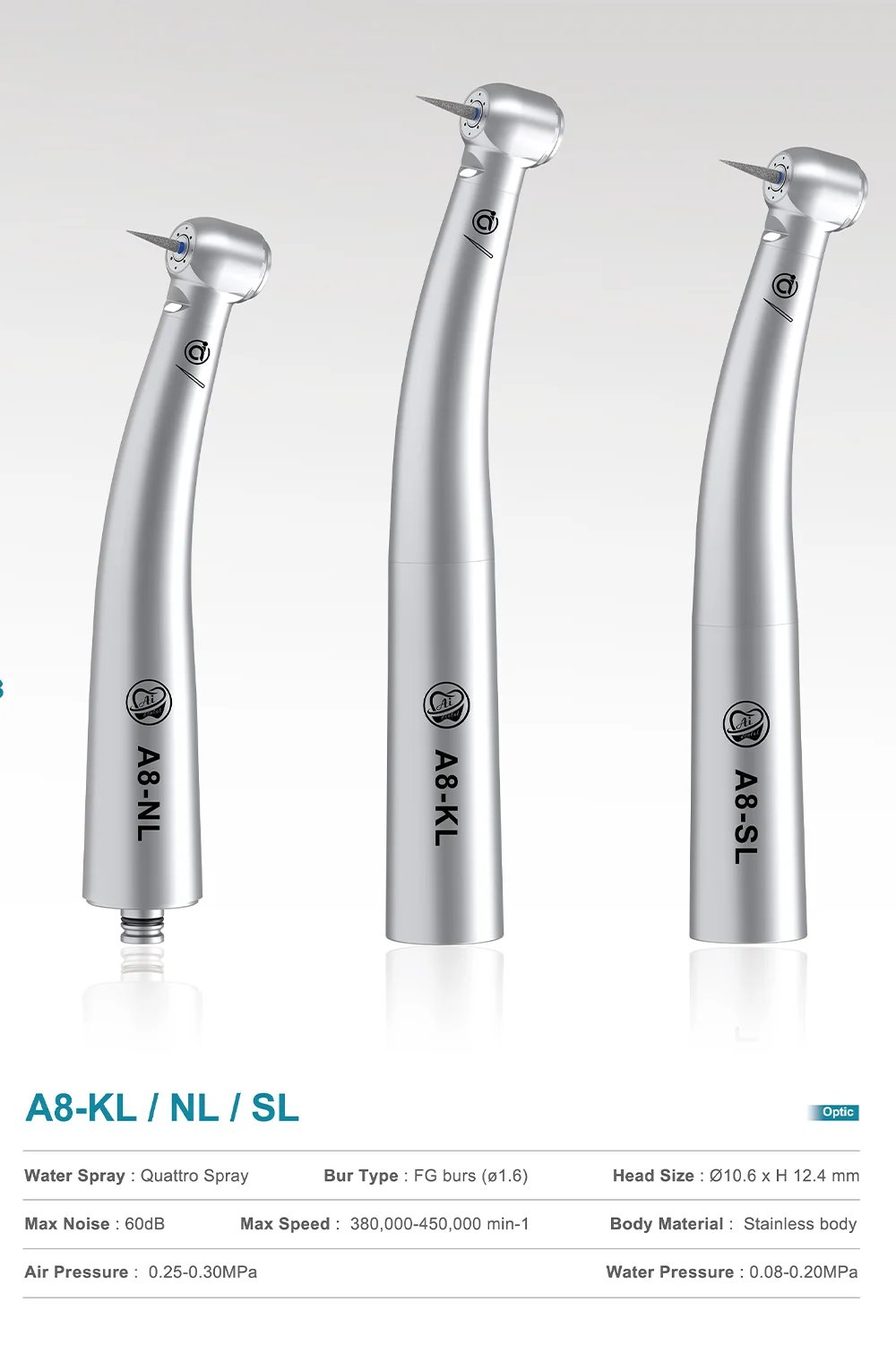 AI DENTAL Aiko Serie Luftturbine-Upgrade-Lager Superoir-Konvertierungsrate Leistungsstärker Konzentrizität Hochgeschwindigkeitshandstück Neu – Detail 5