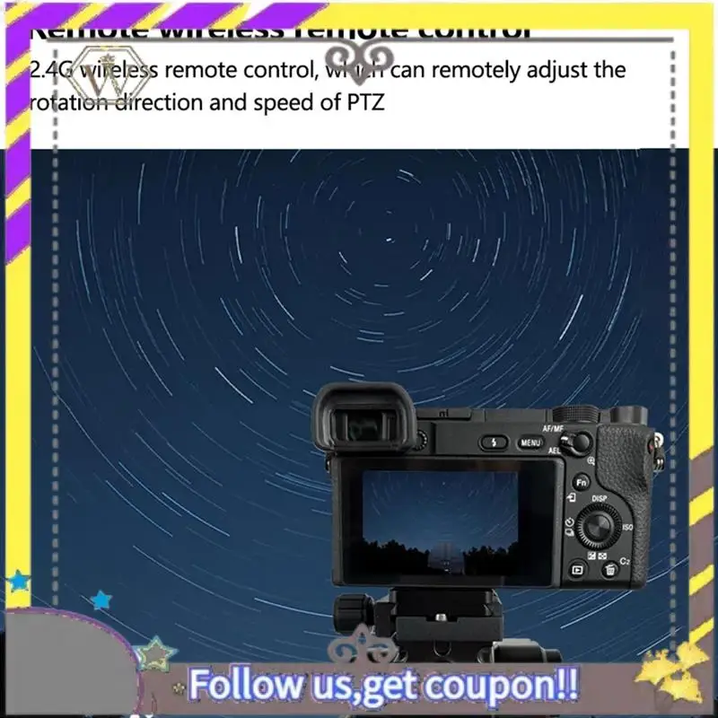 

New YT-2000 AI Smart Motorized Rotating Panoramic Head Tripod Stabilizer Black Plastic+Metal For Phones Cameras Live Broadcast