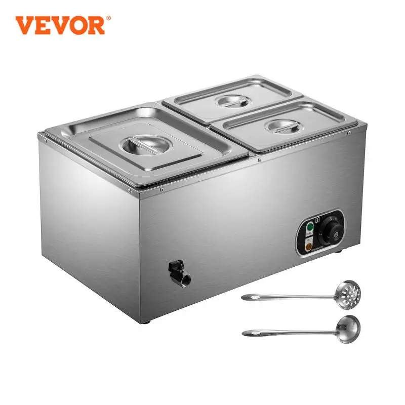 VEVOR Multi-Type Electric Food Warmer Stainless Steel with Temperature Adjustment Efficient Sanitary Buffet Bar Commercial Use