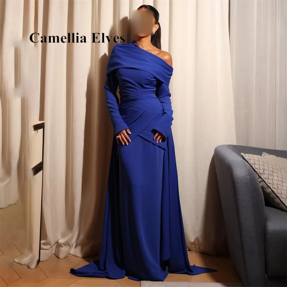 

Customized Exquisite Boat-neck Mermaid Evening Dress Charming Long Sleeve Prom Dress Sexy Long Sleeve Party Gown вечернее платье