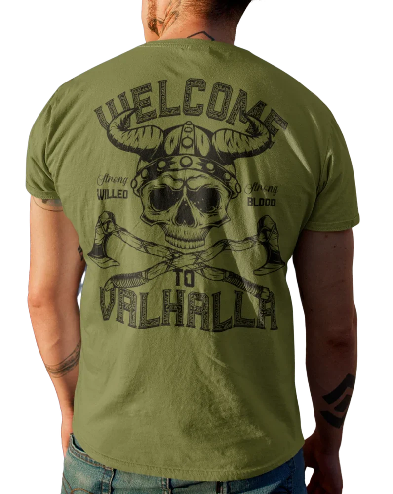 See You in Valhalla Nordic Warrior Skull T-Shirt 100% Cotton O-Neck Short Sleeve Summer Casual Mens T-shirt Streetwear