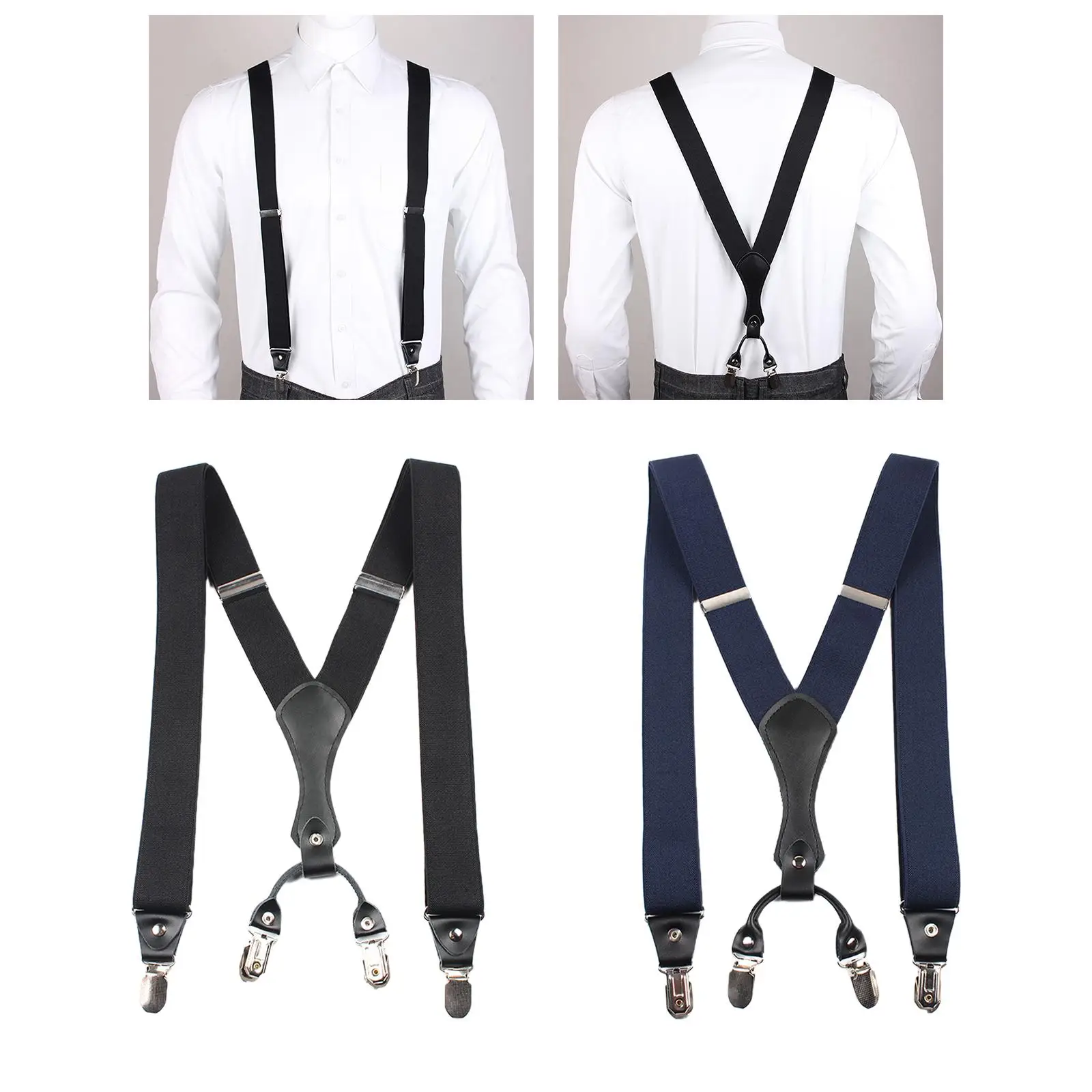 Suspenders for Men Y Back Construction with Swivel Hooks Pants Braces Elastic for Presents Birthday Accessories Home Activities