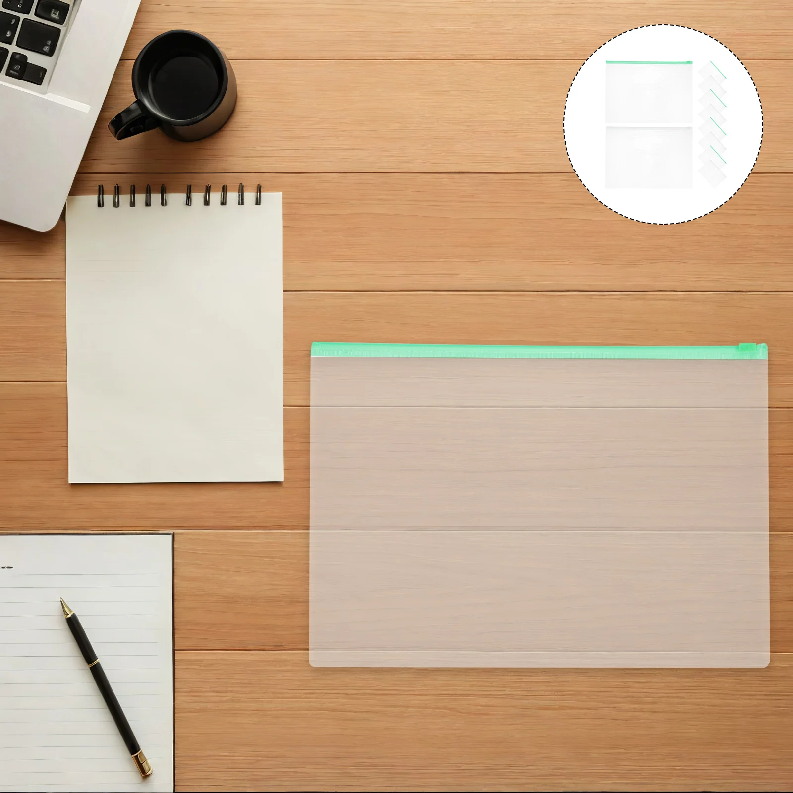 

20Pcs Waterproof Zipper File Bag A4 Plastic Document Holder Clear Organizer Pouch for School Office Travel