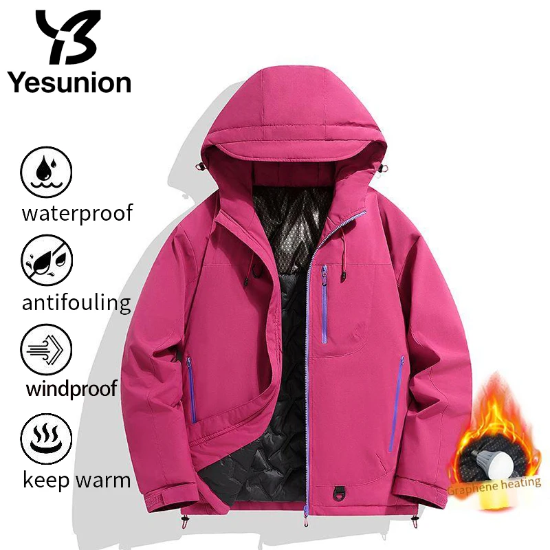 YESUNION Autumn Winter Outdoor Mountain Series Couple Jacket Windbreaker Climbing Suit Windproof Waterproof Warm Cotton Coat