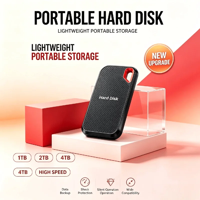 1TB USB 3.0 Type C External SSD Portable Hard Drive Fast Plug Play Storage for Laptop Mac PC Student Daily Use Pro