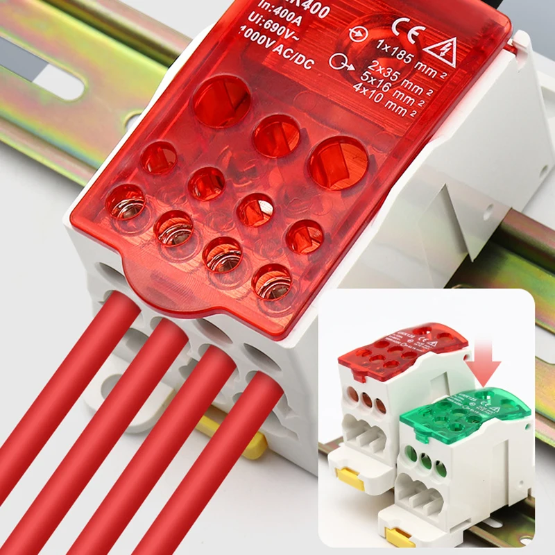 Distribution Box One In Several Out Power Wire Electrical Connector Junction Din Rail Terminal Block UKK 80A/125A/160A/250A/400A