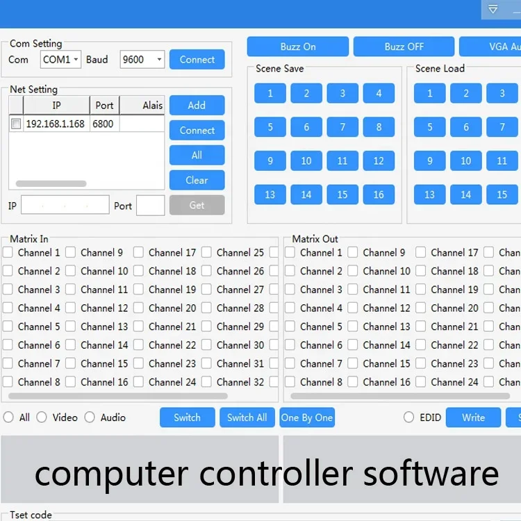 Conmutador de matriz de vídeo 8 entradas y 24 salidas 1080P 3D @ 60Hz, interruptor de matriz de vídeo HDCP1.3 8x24 8X24 con controlador Web y aplicación