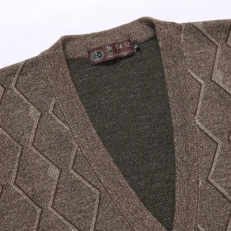 봄 얇은 스웨터 조끼 남성 V넥 루즈핏 조끼 중년 노년 가을 니트 조끼