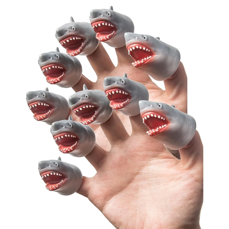 

Shark Finger Puppet Set, Animals Puppet Show Theater Props, Novelty Toys Weird Stuff Gifts, 10Pcs Durable